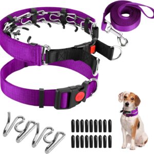 Dog Prong Training Collar, Dog Choke Pinch Collar with Nylon Cover Comfort