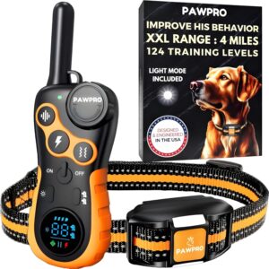 Dog Shock Collar with Remote, Unmatched 4-Mile Range, Night-Light Mode,